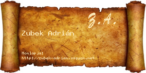 Zubek Adrián névjegykártya